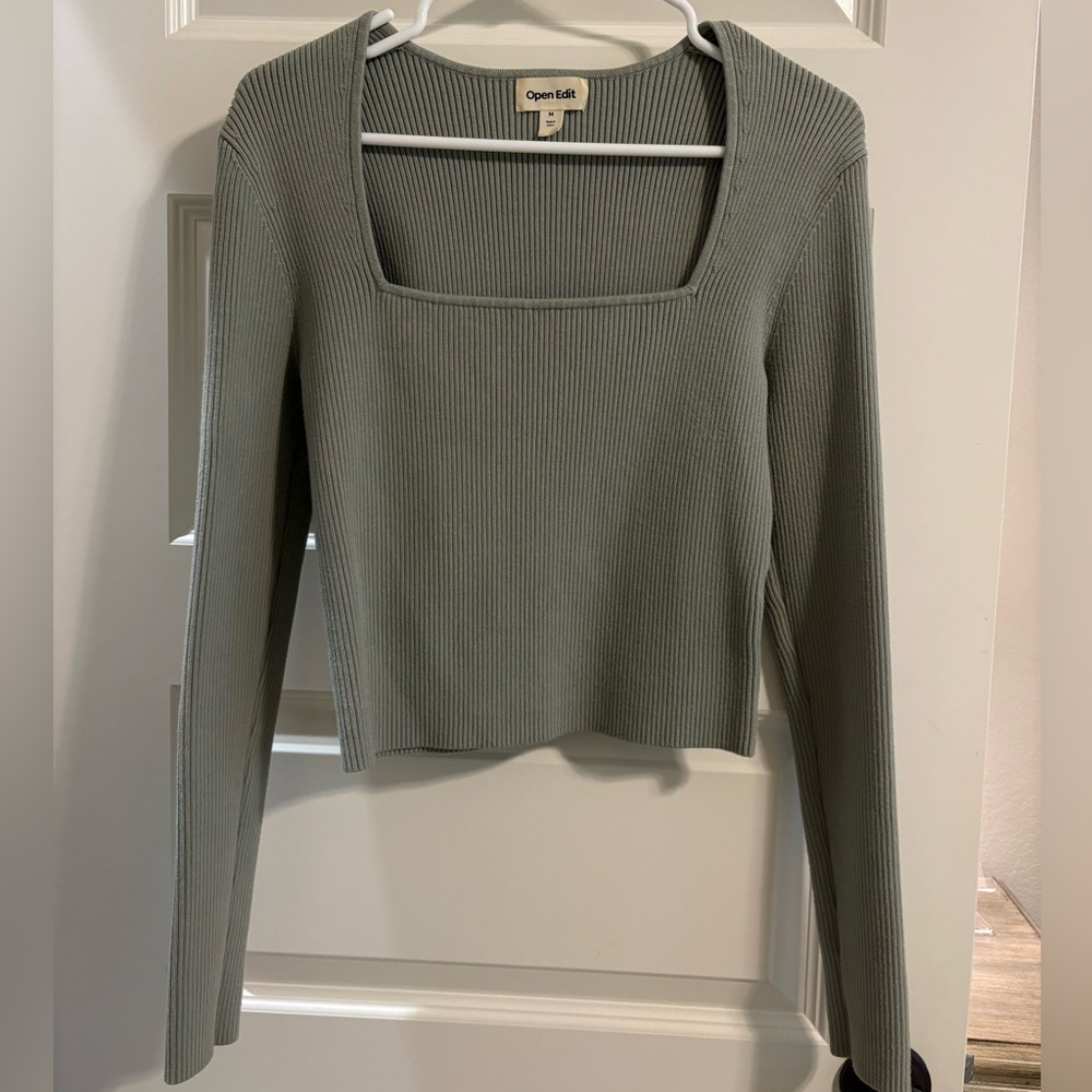 Open Edit Ribbed Sweater
